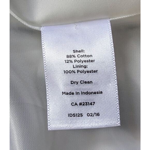 Talbots Gray White Striped Woven Cotton Blend Lined Blazer Vest Size 16 Petite - Picture 10 of 11